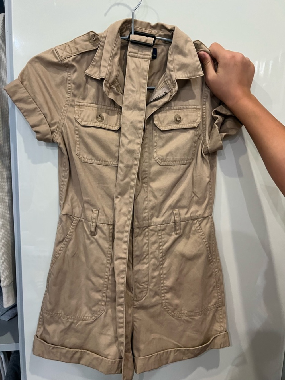 Polo by Ralph Lauren khaki, belted safari romper. Clean, so cute. Sz 8-10 girls